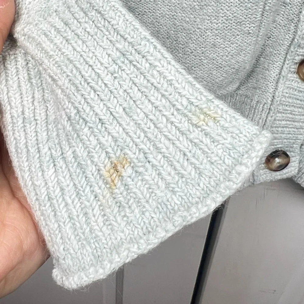 Abercrombie & Fitch Icon Boyfriend Cardigan Heathered Light Mint Green Size M - Picture 10 of 10